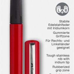 BLISTER STILOU SCOLAR ROSU + 6 CARTUSE FABER-CASTELL