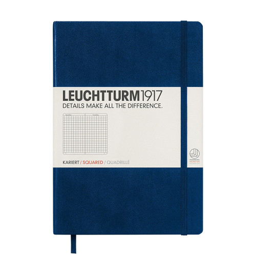 CAIET A5 AR COP. RIGIDA ALBASTRU NAVY LEUCHTTURM