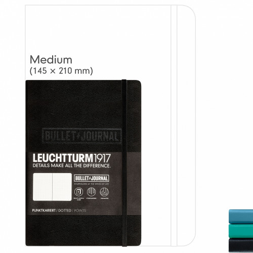 CAIET A5 BULLET JOURNAL COP RIGIDA NEGRU LEUCHTTURM