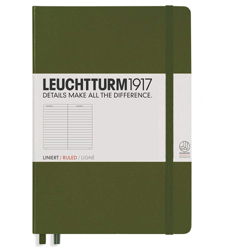 CAIET A5 DR COP. RIGIDA VERDE ARMY LEUCHTTURM