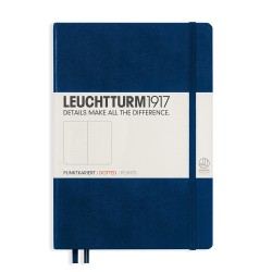 CAIET A5 PUNCTAT COP. RIGIDA ALBASTRU NAVY LEUCHTTURM