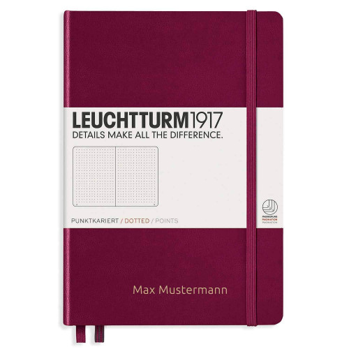 CAIET A5 PUNCTAT COP. RIGIDA BORDEAUX LEUCHTTURM