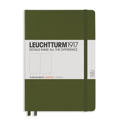 CAIET A5 PUNCTAT COP. RIGIDA VERDE ARMY LEUCHTTURM