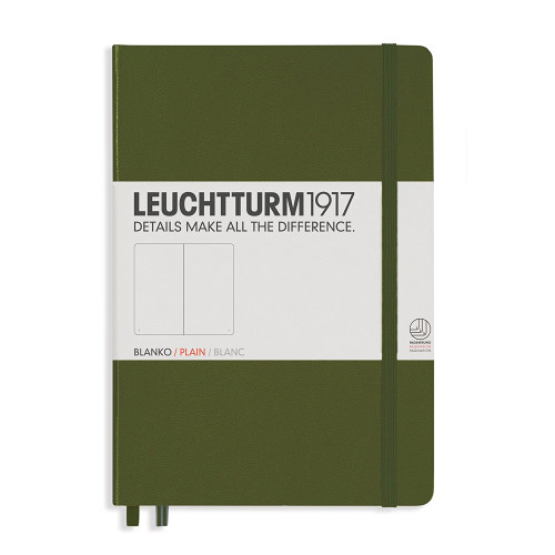 CAIET A5 VELIN COP. RIGIDA VERDE ARMY LEUCHTTURM