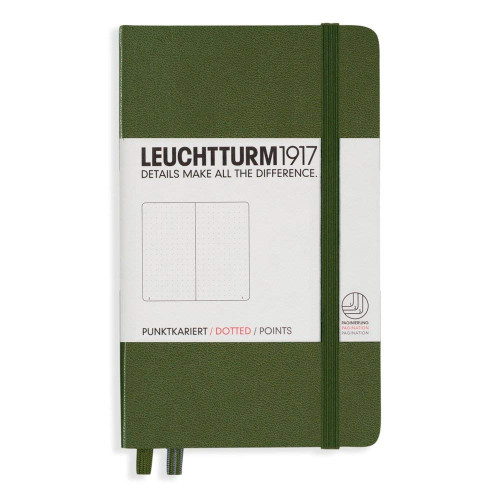 CAIET A6 PUNCTAT COP. RIGIDA VERDE ARMY LEUCHTTURM