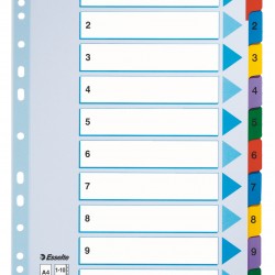 SEPARATOARE INDEX CARTON 1-10 MYLAR ESSELTE
