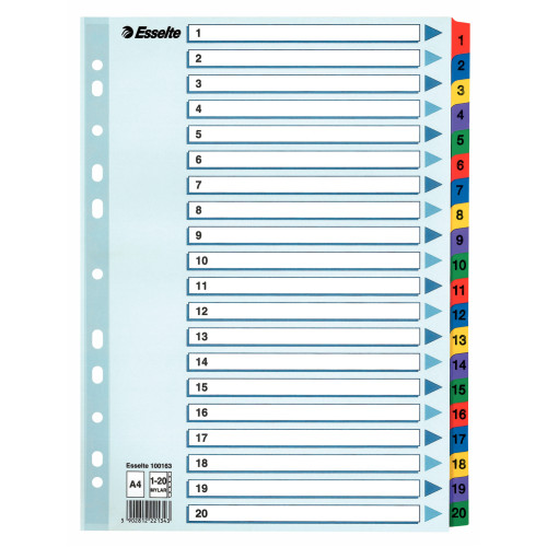 SEPARATOARE INDEX CARTON 1-20 MYLAR ESSELTE