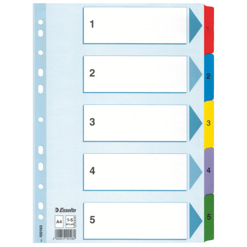 SEPARATOARE INDEX CARTON 1-5 MYLAR ESSELTE