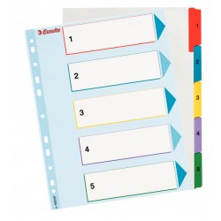 SEPARATOARE INDEX CARTON 1-5 REINSCRIPTIBIL ESSELTE