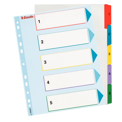 SEPARATOARE INDEX CARTON 1-5 REINSCRIPTIBIL ESSELTE