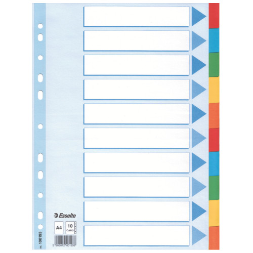 SEPARATOARE INDEX CARTON 10 COLI STANDARD ESSELTE