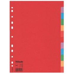 SEPARATOARE INDEX CARTON 12 CULORI ECONOMY ESSELTE