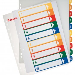 SEPARATOARE INDEX PLASTIC 1-10 IMPRIMABIL ESSELTE