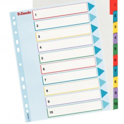SEPARATOARE INDEX PLASTIC 1-10 REINSCRIPTIBIL ESSELTE