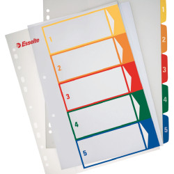 SEPARATOARE INDEX PLASTIC 1-5 IMPRIMABIL ESSELTE