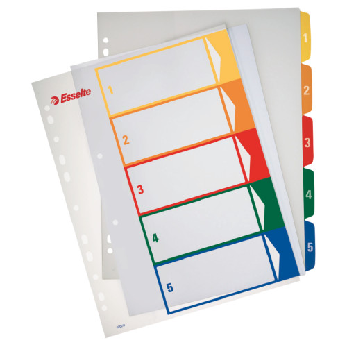 SEPARATOARE INDEX PLASTIC 1-5 IMPRIMABIL ESSELTE