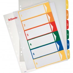 SEPARATOARE INDEX PLASTIC 1-6 IMPRIMABIL ESSELTE