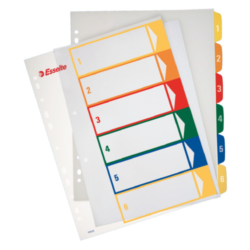 SEPARATOARE INDEX PLASTIC 1-6 IMPRIMABIL ESSELTE