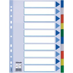 SEPARATOARE INDEX PLASTIC 10 CULORI ESSELTE