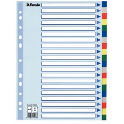 SEPARATOARE INDEX PLASTIC 20 CULORI ESSELTE