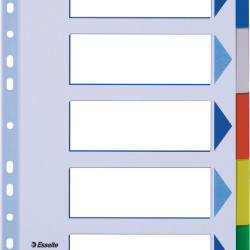SEPARATOARE INDEX PLASTIC 5 CULORI ESSELTE