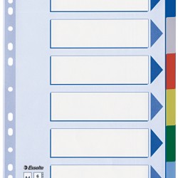 SEPARATOARE INDEX PLASTIC 6 CULORI ESSELTE