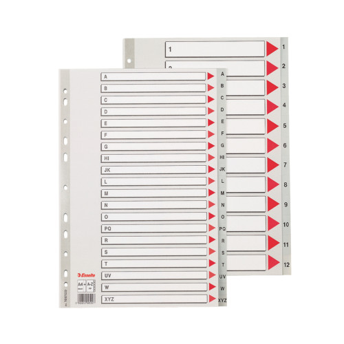 SEPARATOARE INDEX PLASTIC A-Z MAXI ESSELTE