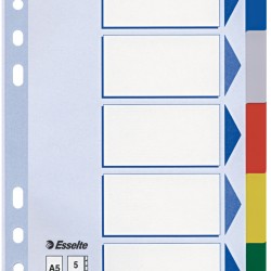 SEPARATOARE PLASTIC A5 INDEX 5 COLI ESSELTE