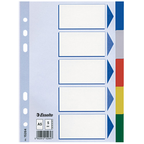 SEPARATOARE PLASTIC A5 INDEX 5 COLI ESSELTE
