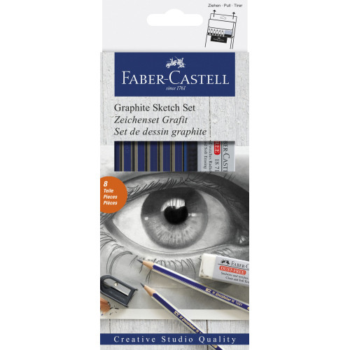 SET 6 CREION GRAFIT DIVERSE TARII GOLDFABER+ RADIERA+ASCUTITOARE