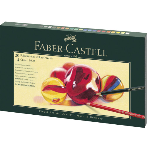 SET CADOU 20CR COLORATE POLYCHROMOS+4 CR GRAFIT CASTELL+ACC F-C
