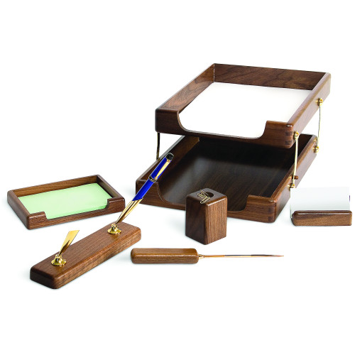 SET DE BIROU DIN LEMN STEJAR 6 PIESE