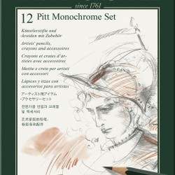SET PITT MONOCHROME 12 BUC NOU FABER-CASTELL