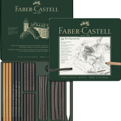 SET PITT MONOCHROME CARBUNE 24 BUC FABER-CASTELL