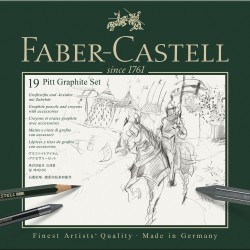 SET PITT MONOCHROME GRAFIT 19 BUC FABER-CASTELL