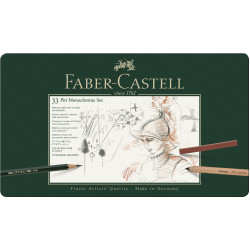 SET PITT MONOCHROME GRAFIT+CARBUNE+PASTEL 33 BUC FABER-CASTELL