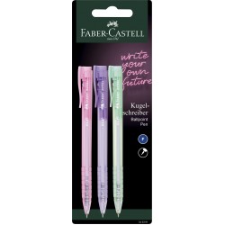 BLISTER 3 BUC ROLLER 0.5MM SEMI-GEL CU MECANISM CUL PASTEL MINA ALBASTRA RX5 FABER-CASTELL