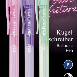 BLISTER 3 BUC ROLLER 0.5MM SEMI-GEL CU MECANISM CUL PASTEL MINA ALBASTRA RX5 FABER-CASTELL