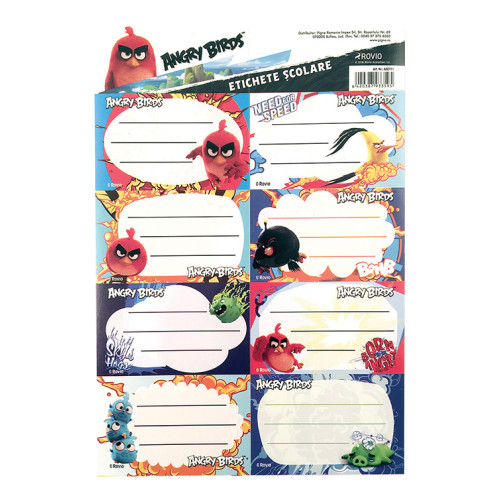 ETICHETE SCOLARE 40/SET ANGRY BIRDS PIGNA