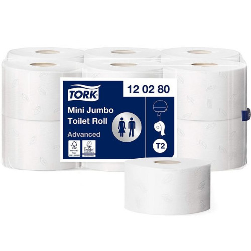 HARTIE IGIENICA MINI JUMBO ALBA 2STR 170M 12/SET TORK