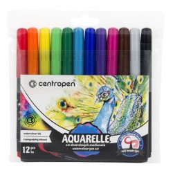 MARKERE SOLUBILE CU VARF PENSULA 12 CULORI CENTROPEN