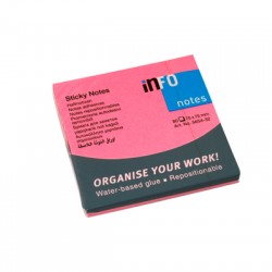 NOTES ADEZIV 75*75MM ROZ NEON 80 FILE GLOBAL NOTES