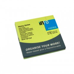 NOTES ADEZIV 75*75MM VERDE NEON 80 FILE INFO NOTES