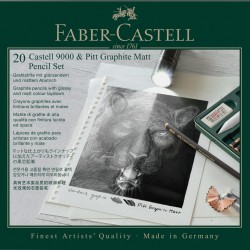 SET 20 BUC CREION GRAFIT MAT + CASTELL 9000 FABER-CASTELL
