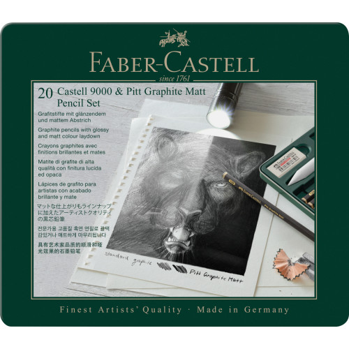 SET 20 BUC CREION GRAFIT MAT + CASTELL 9000 FABER-CASTELL