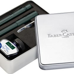 SET CADOU STILOU + PIX + CERNEALA + CONVERTOR GRIP 2011 VERDE INCHIS FABER-CASTELL