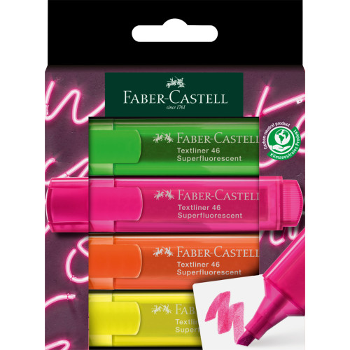TEXTMARKER SET 4 SUPERFLUORESCENT GEN Z CUTIE CARTON FABER-CASTELL