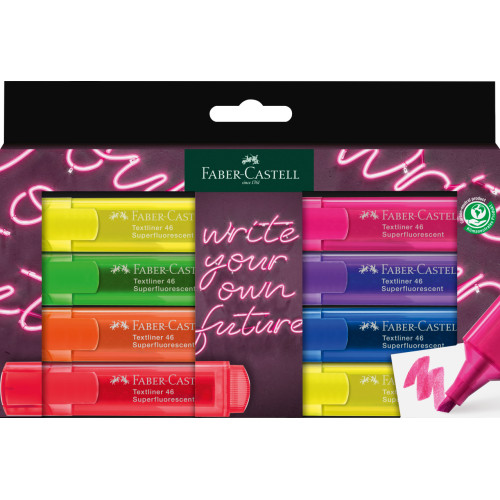 TEXTMARKER SET 8 SUPERFLUORESCENT GEN Z CUTIE CARTON FABER-CASTELL