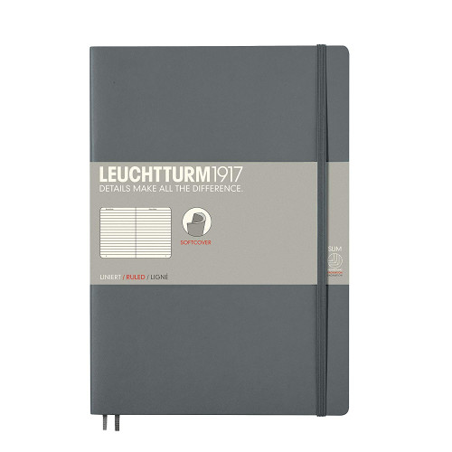 CAIET B5 DR COP. FLEXIBILA ANTRACIT LEUCHTTURM