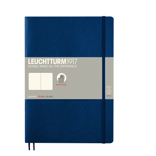 CAIET B5 VELIN COP. FLEXIBILA ALBASTRU NAVY LEUCHTTURM